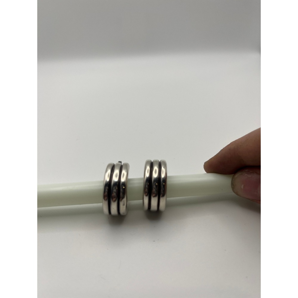 MILOR Sterling Silver Hoop Earrings 925 Italy Chunky Twisted Design
